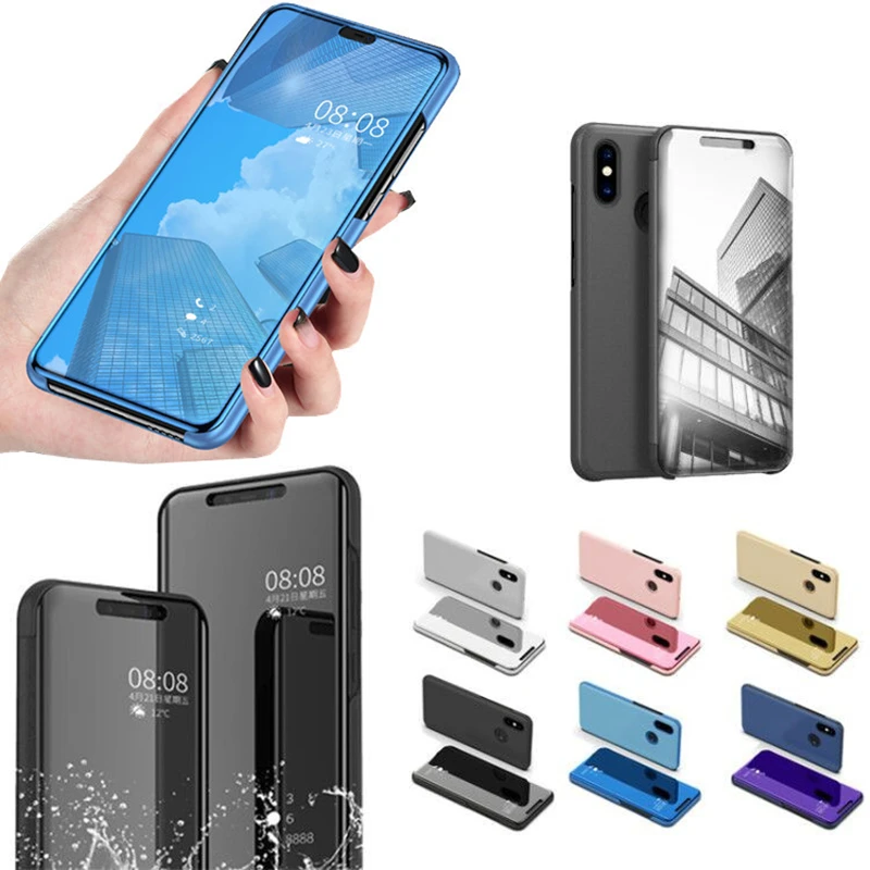 

Smart Flip Mirror Case for Huawei Y7 Y9 Y6 Y5 2018 Y9 2019 Leather Stand Phone Case For Huawei Honor Note 10 Holder Phone Case