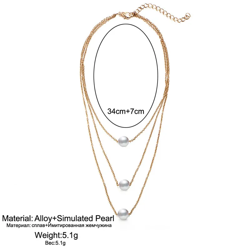 Crazy Feng, простой стиль, многослойное колье из искусственного жемчуга, ожерелье для женщин, модное золотое ожерелье, вечерние, подарок