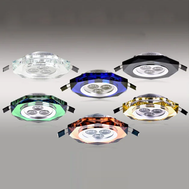 

3W LED Rhombohedral Crystal Downlight Living Room Downlight Bedroom DownLight Dining/Study Room Crystal Ceiling Downlight