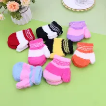 Милая одежда для детей и малышей, теплые зимние перчатки для мальчиков и девочек, вязаные радужные варежки для малышей, хороший подарок