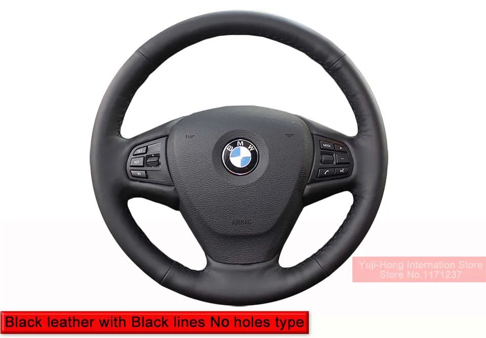 Yuji-Hong чехлы на руль из искусственной кожи для автомобиля, чехол для BMW X3 xDrive20i X5, ручная сшитая микроволоконная кожаная крышка