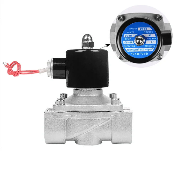 Interruptor de Controle Gás de Água Inoxidável Válvula Solenóide Ozônio Fraca Corrosão Ácido-base Eletrônico Normalmente Fechado 304 Aço Dn10-50