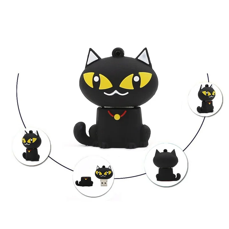 USB флеш накопитель Catoon милый черный Кот ручка Флешка 4g 8g 16gb 32gb 64GB флешка