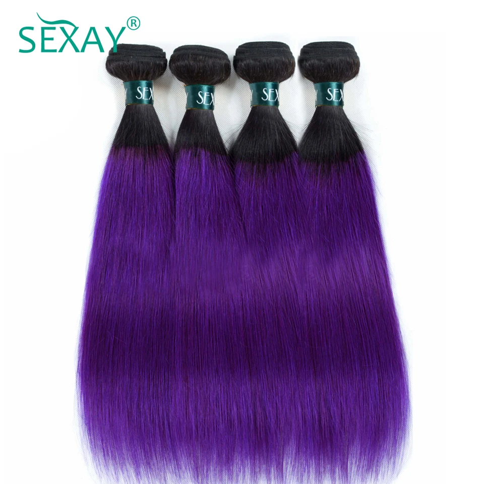 SEXAY фиолетового цвета с эффектом деграде(переход от темного к светлому), пряди 3/4 шт. один пакет Remy человеческие Инструменты для завивки волос пре-Цветной мечты фиолетового цвета бразильские прямые волосы пряди