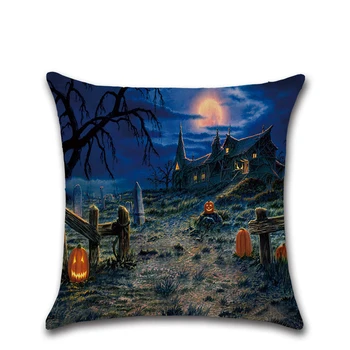 

Hallowmas New Staly Living Room Cute High Quality 3D Cotton Linen Cushion Santu Dea 45*45cm OM3030