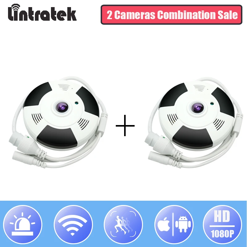 

Lintratek Wireless Panoramic IP Camera WiFi Surveillance HD 1080P FishEye Security Camera Mini Wi-fi CCTV Home Camara IPCAM#20
