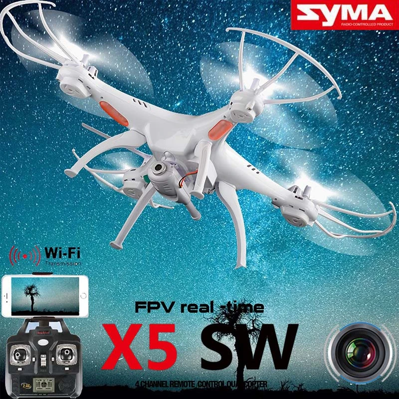 Syma X5SW 2.4G RC Drone with WIFI HD Camera FPV Real Time RC Quadcopter Headless