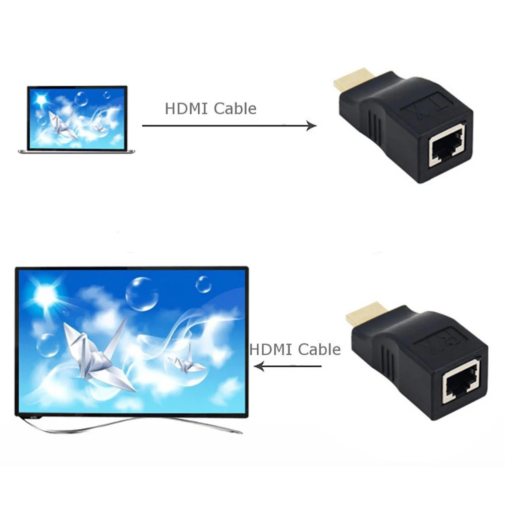 Лучшие предложения 4 K 3D HDMI 1,4 возможностью погружения на глубину до 30 м удлинитель для RJ45 через Cat 5e/6 сети LAN Ethernet адаптер