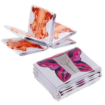 

200Pcs Square Nail Art Tips Extension Guide Form Stickers For Acrylic UV Gels Purple Butterfly Orange Flower
