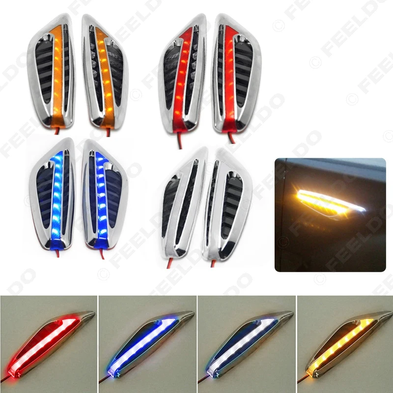 

10Sets DC12V Car Steering Light Fender Side Lamp Blade Shape LED Side Lights Marker Turn signal Lights #J-4208