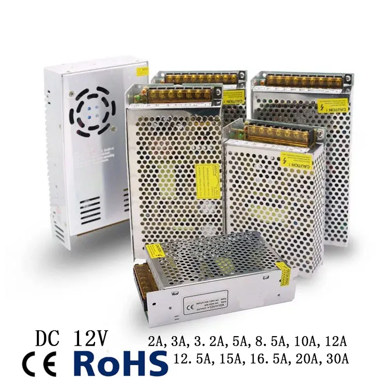 

DC 12V v voltage switch power supply 2A,3A,3.2A,5A,8.5A,10A,12A,12.5A,15A,16.5A,20A,30A AC/ DC 25W,36W,48W