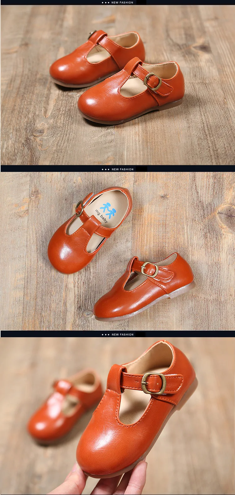 Kalupao Children Shoe British Style Toddler Boy Leather Shoes Kids Cow Muscle Soft Sole Leather Single Shoes Baby Girls Footwear (7)