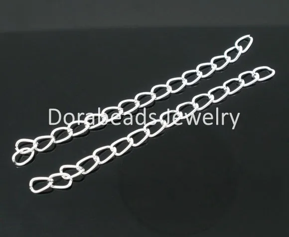 DoreenBeads 100 шт. расширенные и ювелирные цепи серебряного цвета/удлинитель хвоста 50x3