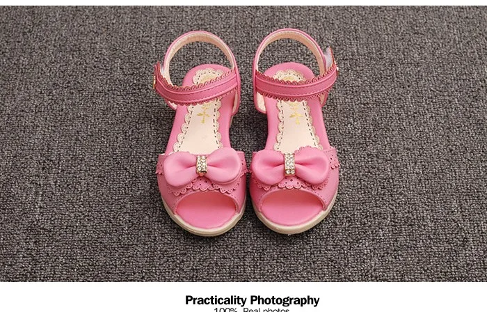 Rhinestone Princesse Girls Leather Sandals Summer Fashion Dancing Flower Diamond Bowknot Sandal Elsa Shoes Ninas Chaussure Fille 444 (3)