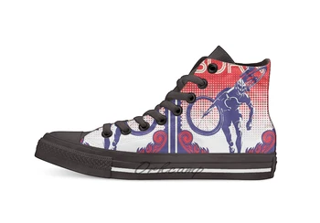 

Feel the Burn retro cycling poster High Top Canvas Shoes Flat Casual Custom Unisex Sneaker Drop Shipping