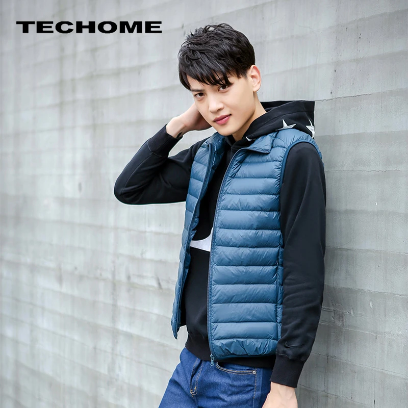 Sleeveless Jacket Men Ultra Light White Duck Down Vest Slim Multi Color Windproof Warm Waistcoat