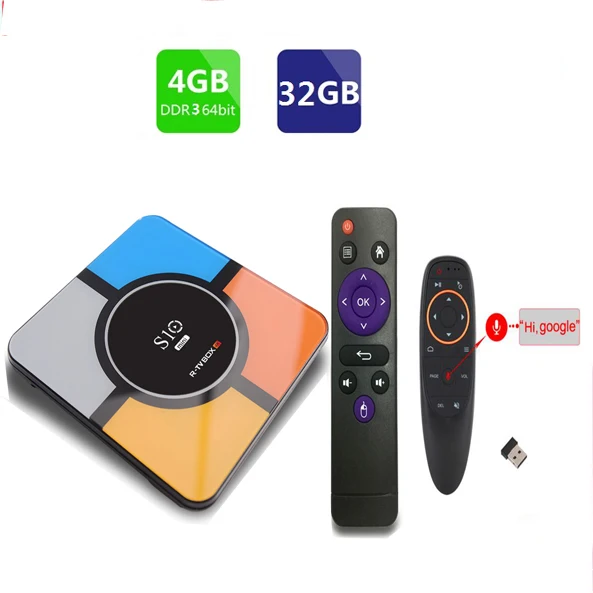 R-TV BOX S10 MINI Android 9,0 4 ГБ 32 ГБ/64 Гб медиаплеер 2,4G пульт дистанционного управления