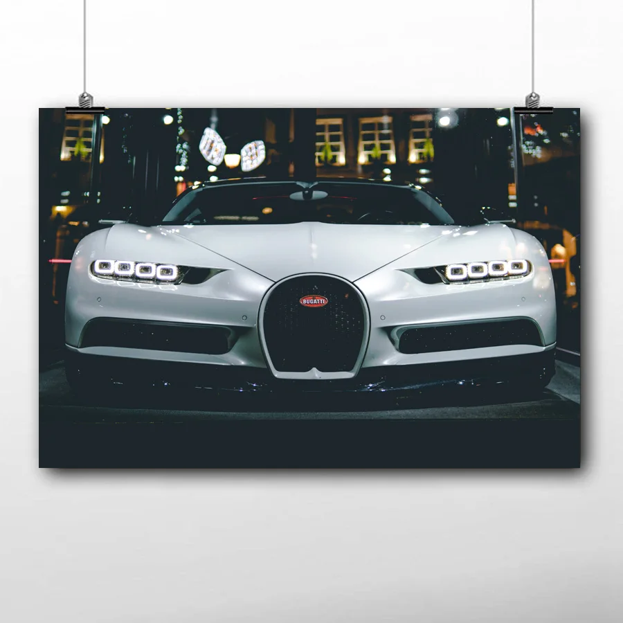 

White Bugatti Chiron GT Picture HD Printed Modern framed painting Super Car Canvas Poster Wall Art For Room Decor