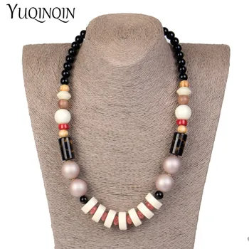 

Long Big Acrylic Resin Bead Chains Fashion Necklace for Women Geometric Designer Necklace for Girls Vintage Party New Jewelry