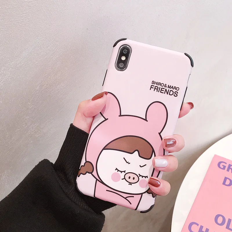 Милый мультяшный поросенок девушка чехол для iPhone X XS XR 6 S 7 8 Plus MAX чехлы Модные