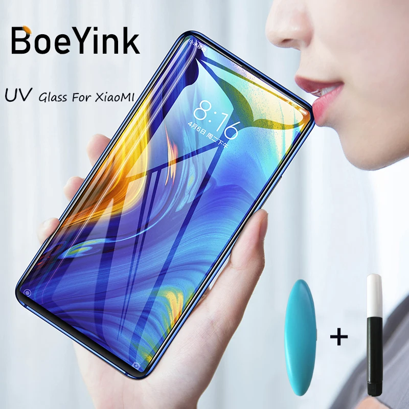 

UV Glue Sceen Protector For Xiaomi Mi 8 Lite Liquid UV Tempered Glass RedMi 5 Plus Note 5 Pro Note 5A PocoPhone F1 RedMI 6 MIX 3