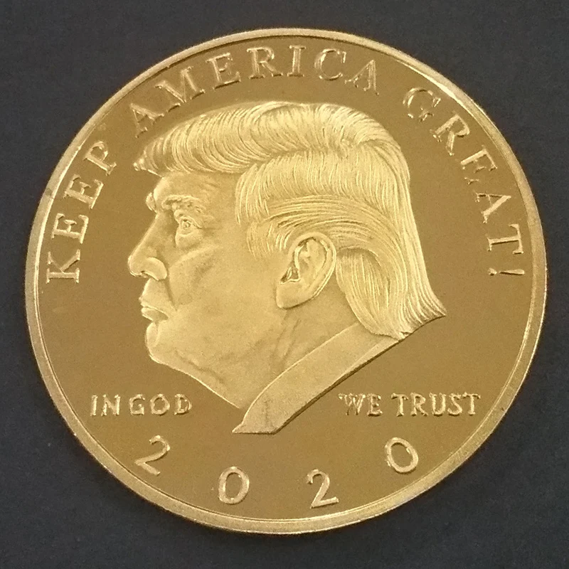 Изысканная памятная монета Дональд дж. Трамп 2020 позолоченная Коллекционная и