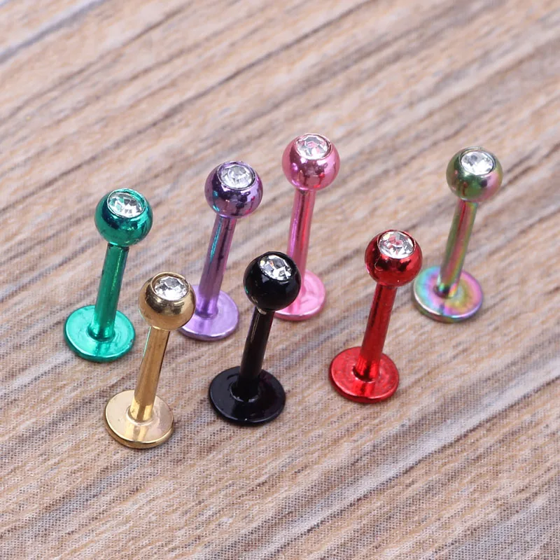 JUNLOWPY Labret Монро Кольцо для губ микс 8 цветов 100 шт ювелирные изделия из нержавеющей