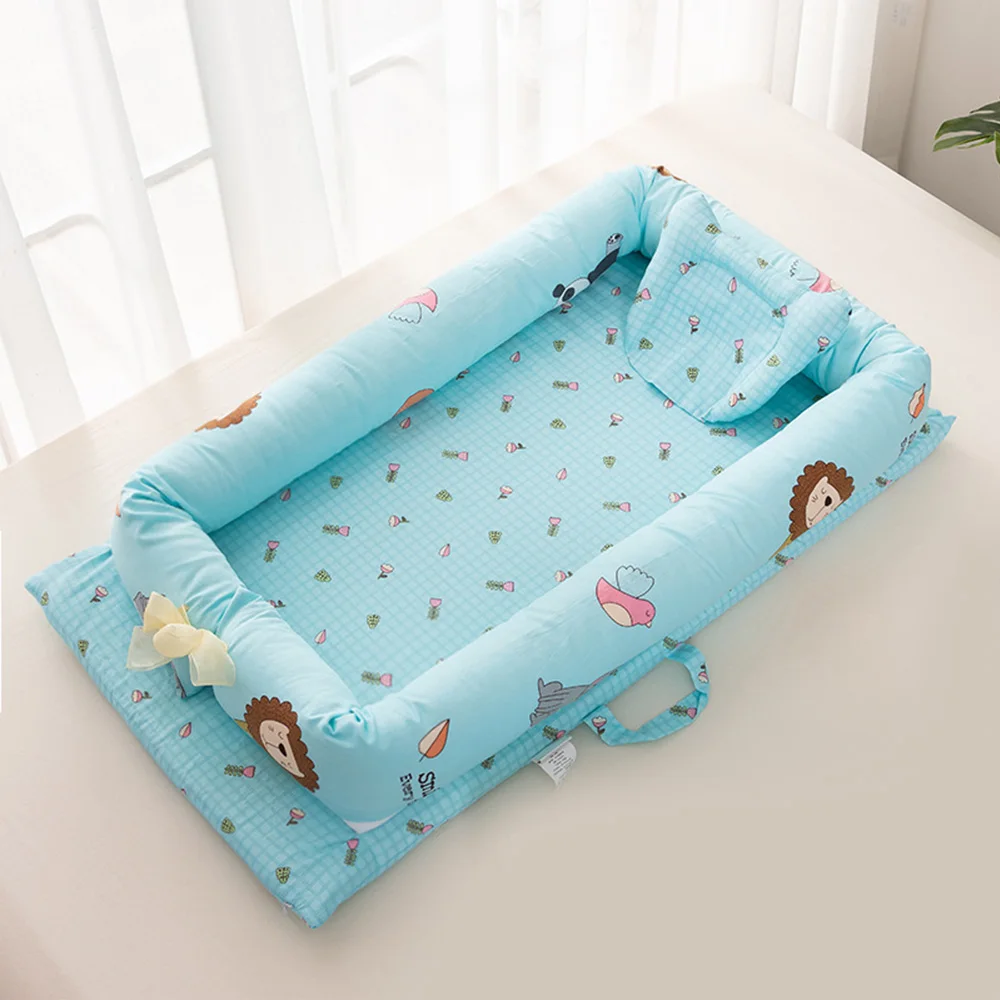 Портативная детская кроватка, детское гнездо из мягкого хлопка с героями мультфильмов, детское постельное для колыбели, детская кроватка из хлопка, детское дорожное гнездо - Цвет: PJ3625-2