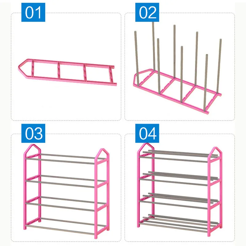 Metal Iron Shoe Shelf Simple Style Multi-layers Student Dormitory Shoe Storage Rack DIY Shoe Cabinet Home sapateira