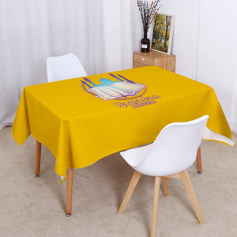 Islamic Eid Mubarak Lantern Crescent Waterproof Tablecloth Luxury Muslim Ramadan Kareem Mosque Worship Decoration Table Cloth B75-5