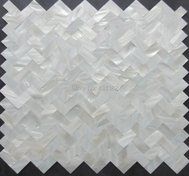 11PCS groutless white brick shell mosaic kitchen backsplash countertop wall tile 