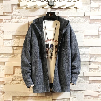 

2019 Autumn Winter New Sweater Cardigan Men Brand Casual Slim Sweaters Male Warm Thick Hedging Turtleneck sweater jacket Top