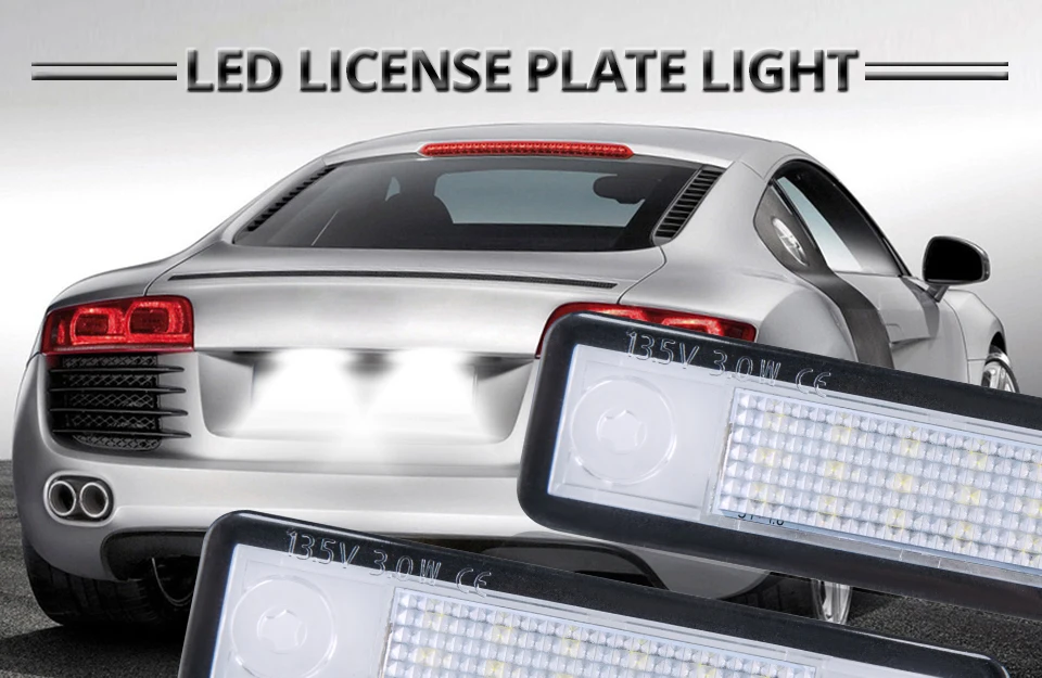 Led Car-styling 18 LED License Plate Lights 12V White Number Plate Lamp For Opel Astra G Astra F Corsa B Zafira A Vectra Omega A (1)