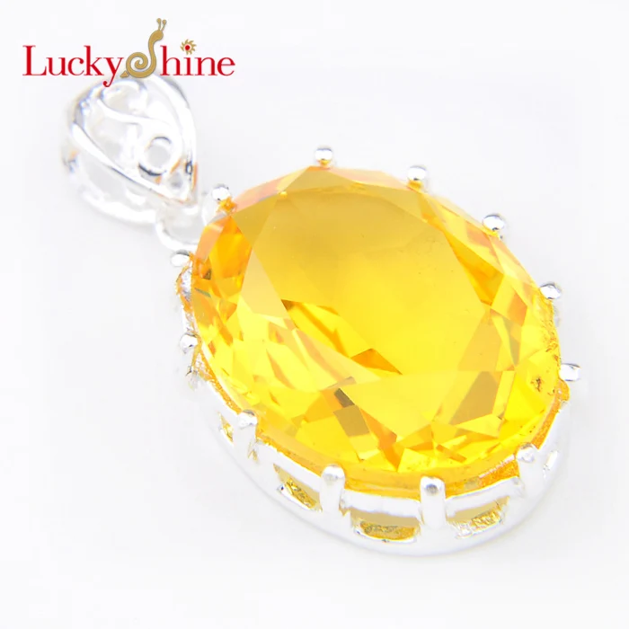 Промоакция Luckyshine 15*20 мм Элегантные Очаровательные посеребренные большие желтые