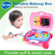 HUILE TOYS 3109 Pretend Play Make-up Dress Toys Luggage Suitcase Toy Set Children Dollhouse Furniture Play House Toys for Girls