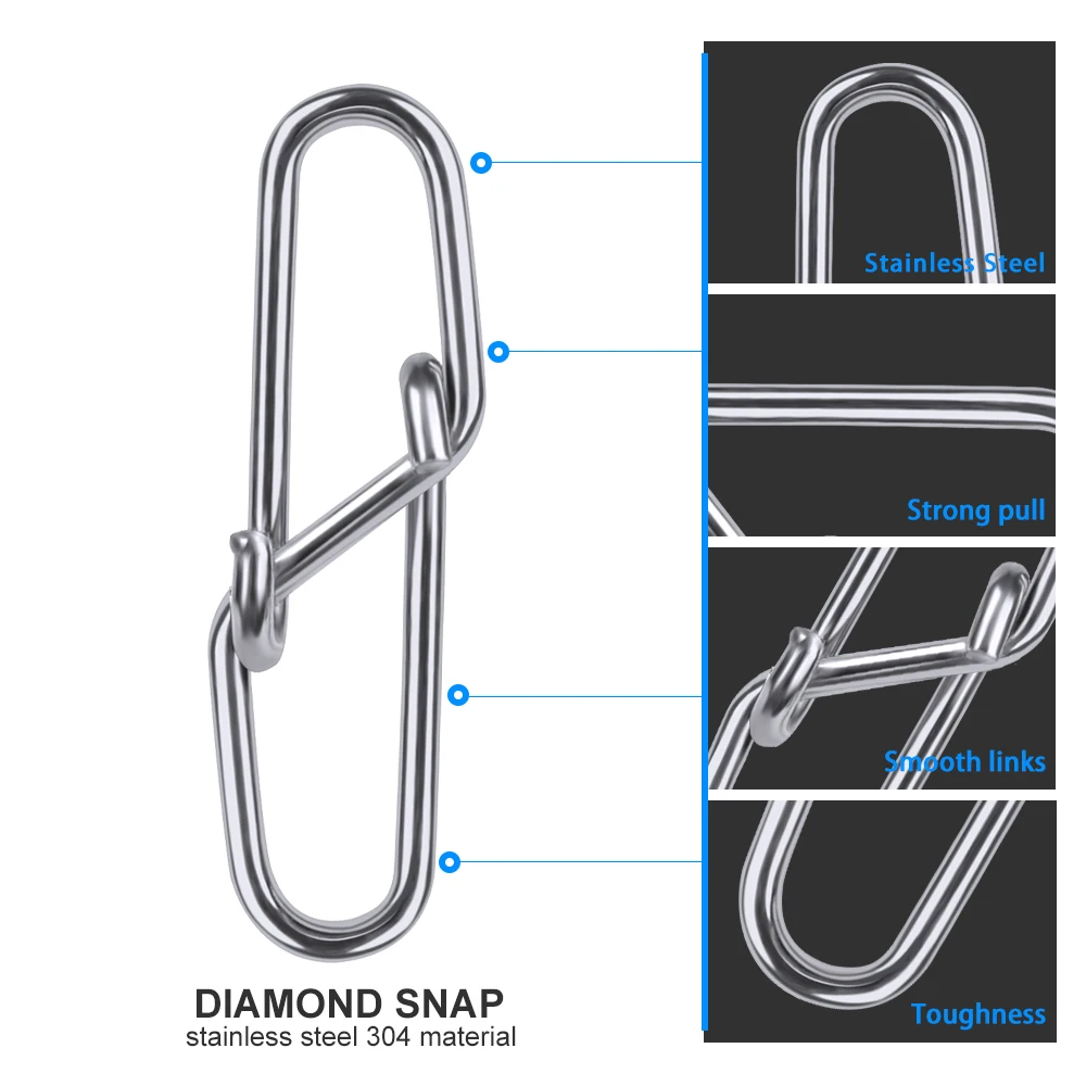 50 шт./лот, 0#-6#, 12 мм-28,5 мм, алмазная оснастка, коннектор, рыболовный бочонок, поворотный крючок, безопасные оснастки, шпильки, рыболовные снасти, аксессуары