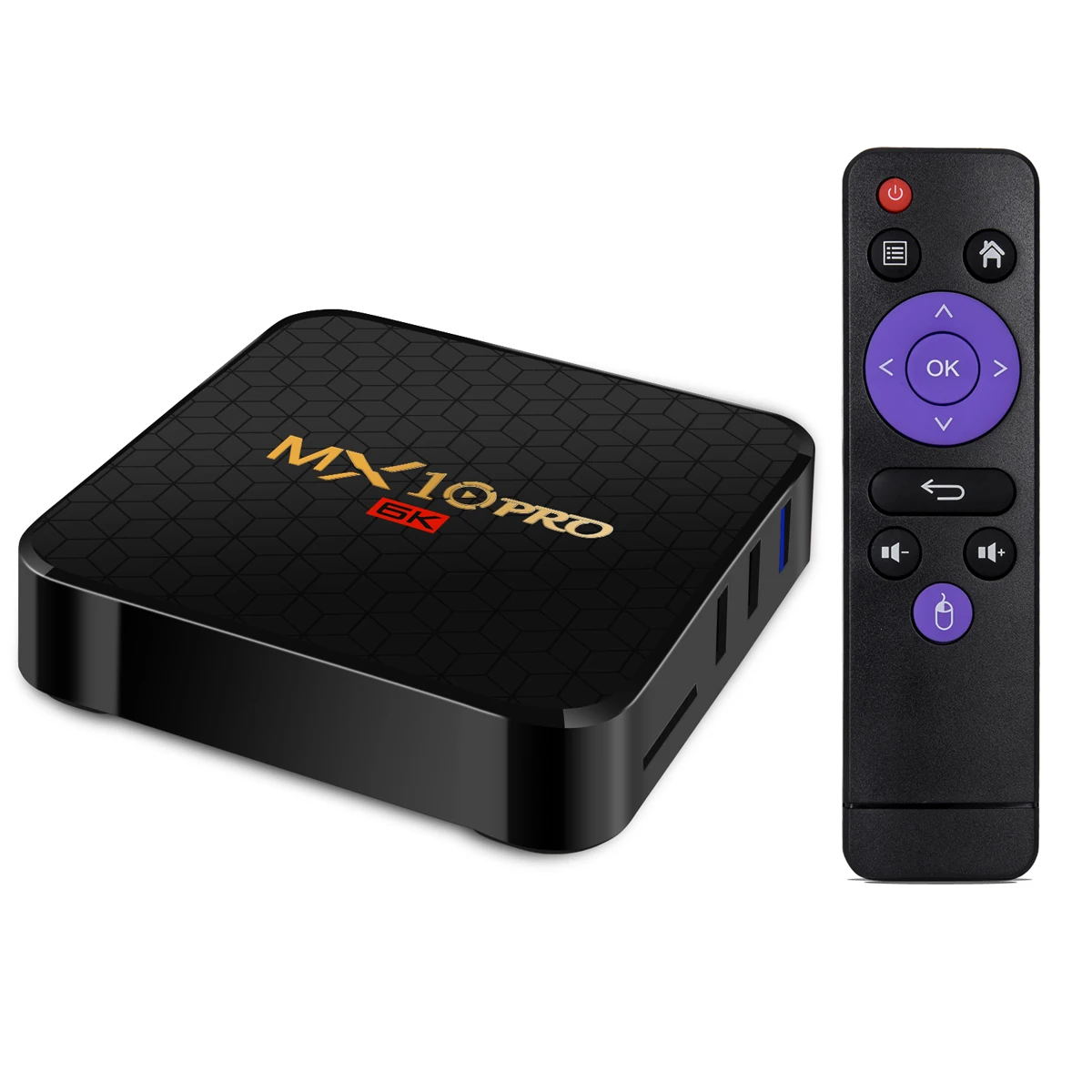 

MX10 Pro Smart TV Box 4GB+64GB Android 9.0 Allwinner H6 Quad Core 6K Set Top Box 4 GB DDR3 with Remote Control and Adapter