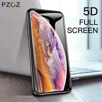 PZOZ iPhone Xs Max X Xr S Screen Protector 0.3mm Tempered Glass 5D Curved Edge Full Cover Phone Protective Protection Glass Film 3