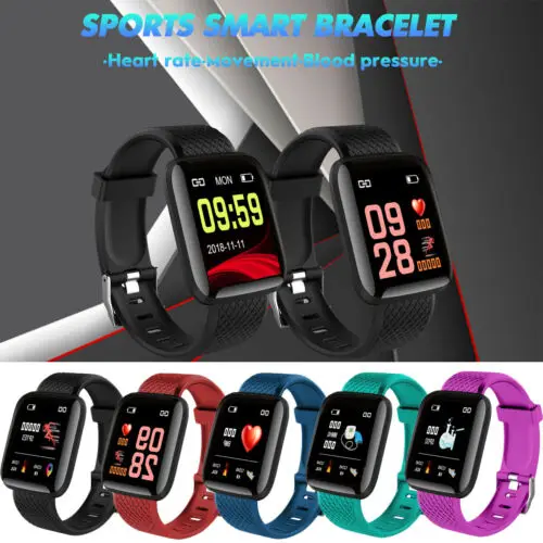 

Bluetooth Smart Watch Fitness Tracker Heart Rate Blood Pressure For Android iOS