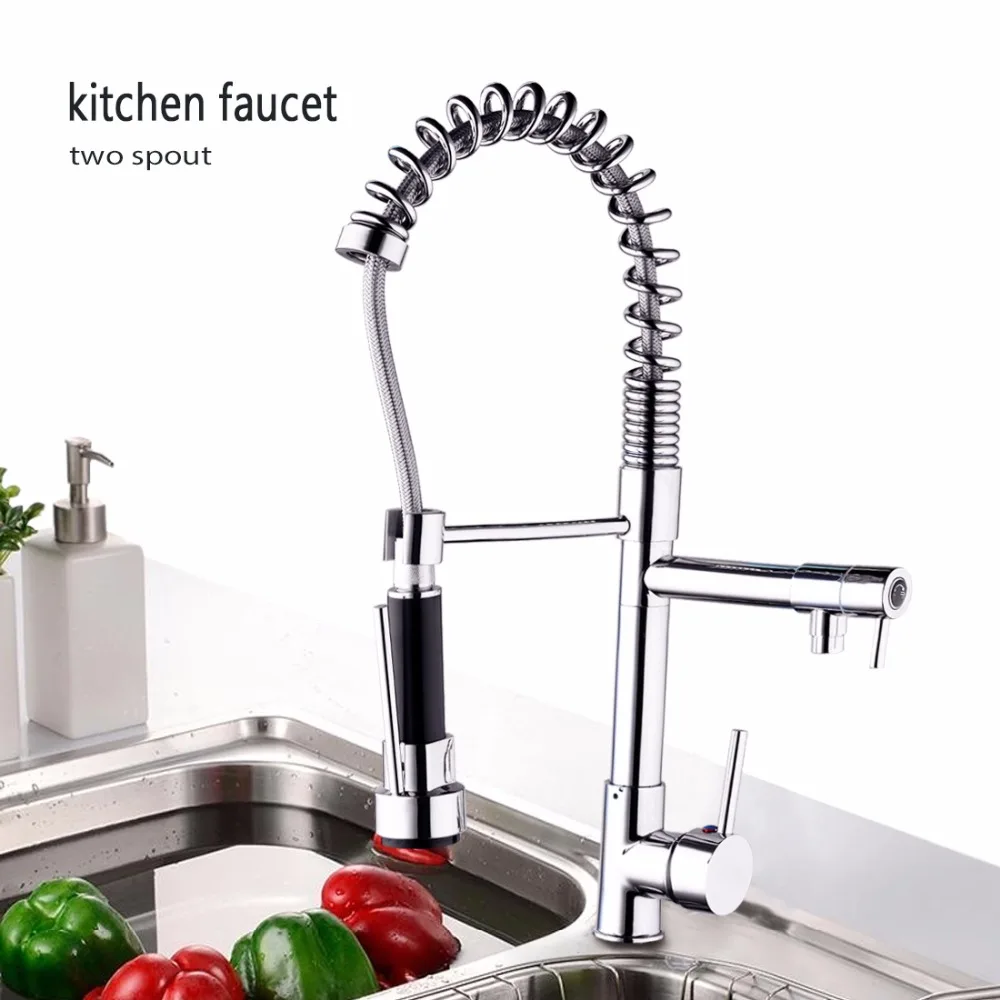 Online KEMAIDI Hohe Qualität Messing Morden Küche Wasserhahn Mischbatterie Waschbecken Heißer und Kalten Torneira de Cozinha Mit Zwei Funktion