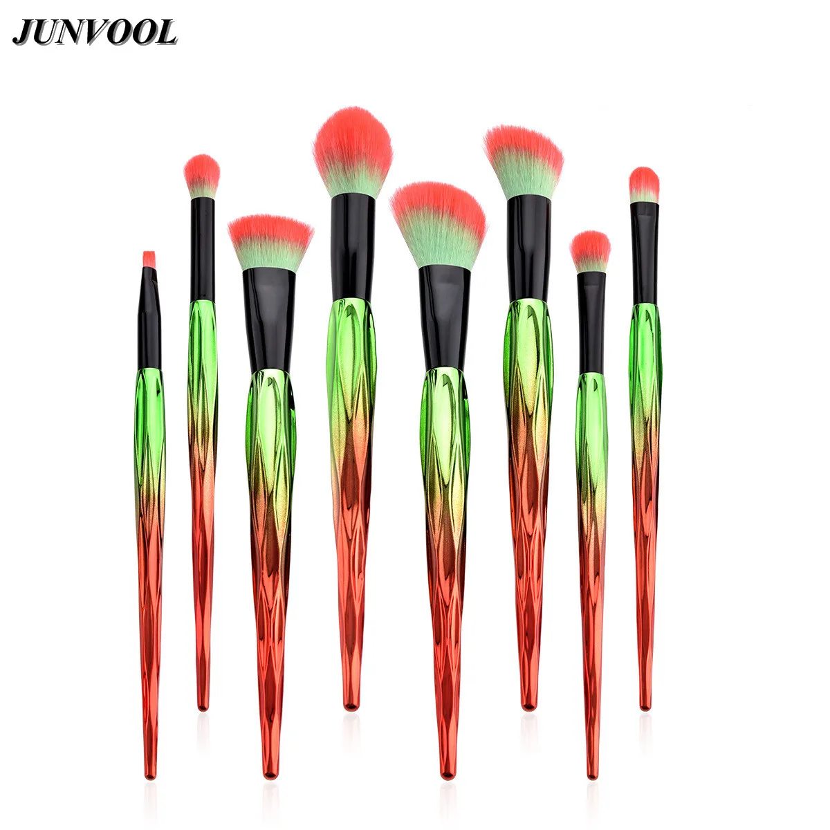 

8pcs Facial Foundation Makeup Brushes Set Red Green Powder Contour Eyeshadow Make Up Brush Professional Beauty Cosmetic Tool Kit