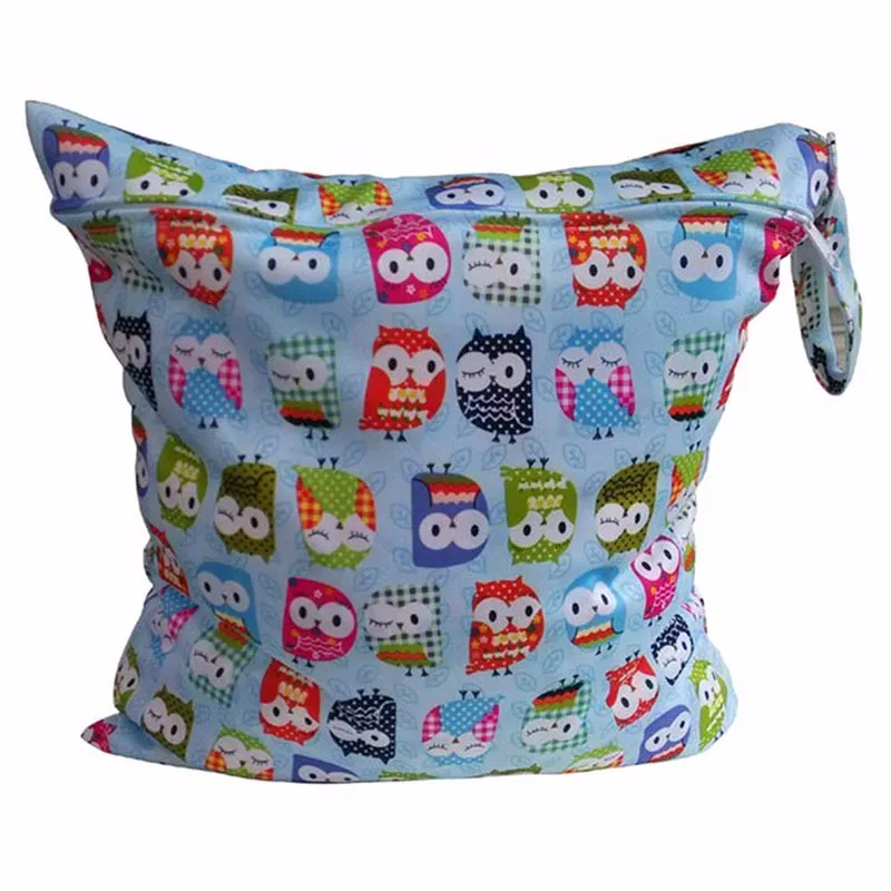 Baby Zipper Waterproof Diaper Bag Protable Nappy Washable Nappy Wet Dry Cloth 