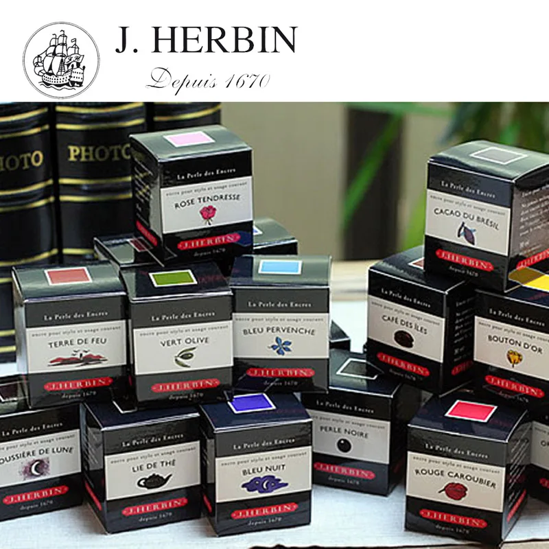 J.HERBIN Ink Smooth Writing Color Dye Fountain Pen Ink Refilling Inks Watercolor Stationery School 30ml Drawing Office Supplies