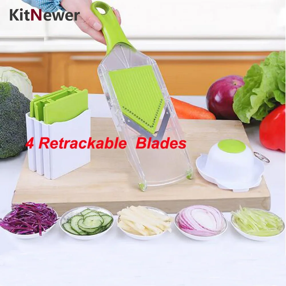 Mandoline Slicer Vegetables Cutter with 4 Stainless Steel Blade Carrot Grater Onion Dicer Slicer Kitchen Accessories