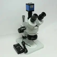 Zoom continuo Visual Binocular 7X-45X Trinocular Estéreo Microscopio + HD Industrial Microscopio Digital de 2.0MP Cámara de Salidas VGA