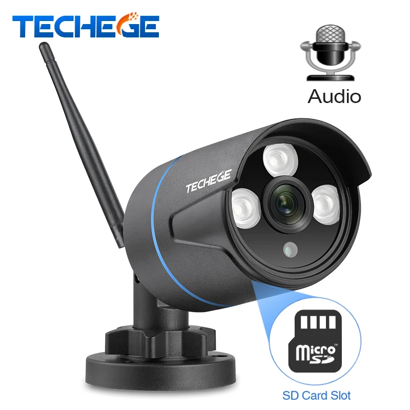 

Techege 1080P Wifi Camera 2.0MP indoor Outdoor Waterproof Night Vision Wired Wireless Security Video Surveillance Camera SD Card