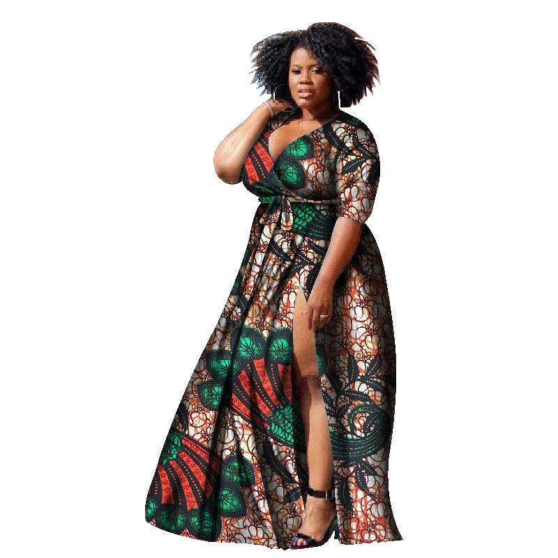 2019 New African Dresses for Women Print Wax Bazin Plus Size Style Clothing Dashiki Deep | Тематическая одежда и униформа