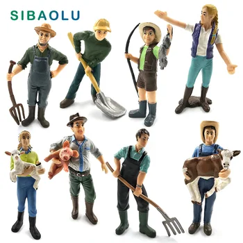 

Farmer people dog sheep pig Chicken Duck Rabbit figurine animal Model home decor miniature fairy garden decoration accessories