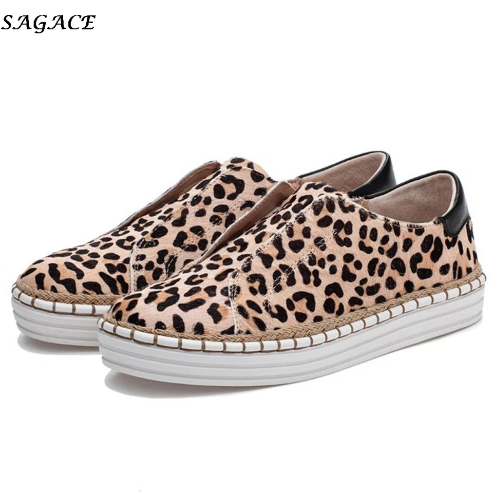 leopard shoes slip on