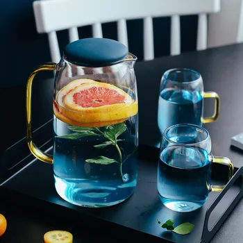 

1200ml glass kettle heat resistant home lemon kettle fashion large capacity teapot tea cups tea pots